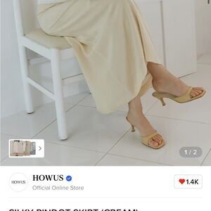 Howus Silky Pindot Skirt Cream
